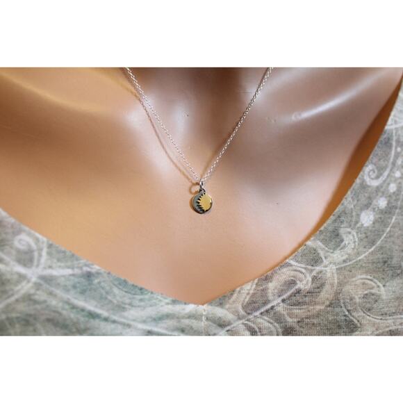 Sterling Silver Mixed Bronze Metal Sun Necklace - Picture 1 of 4